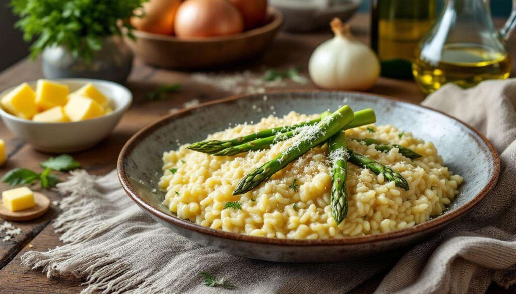 Risotto agli asparagi: la tecnica dello chef per una mantecatura cremosa e perfetta