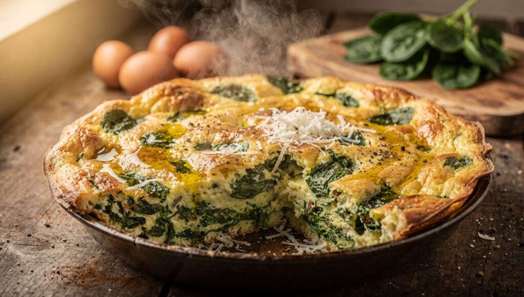 Frittata di spinaci al forno alta e soffice: una ricetta facile e veloce