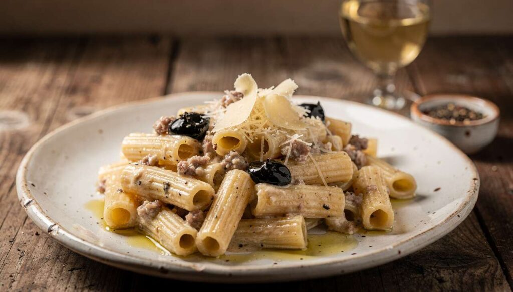 Pasta alla norcina primo piatto tradizionale umbro facile e veloce