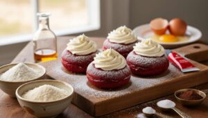 Zeppole Red Velvet senza glutine cotte al forno