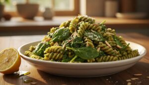 Pasta al pesto di spinaci e mandorle: cremosa, rapida e pronta in pochi minuti - Blog di Il caldo sapore del sud