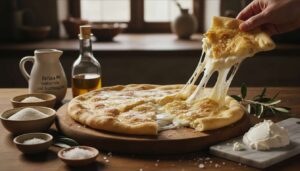 Focaccia di Recco col formaggio: sottile e croccante, la farcitura fila a ogni morso!