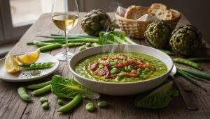 Vignarola romana: la zuppa primaverile con carciofi, fave e piselli che si prepara solo ad aprile