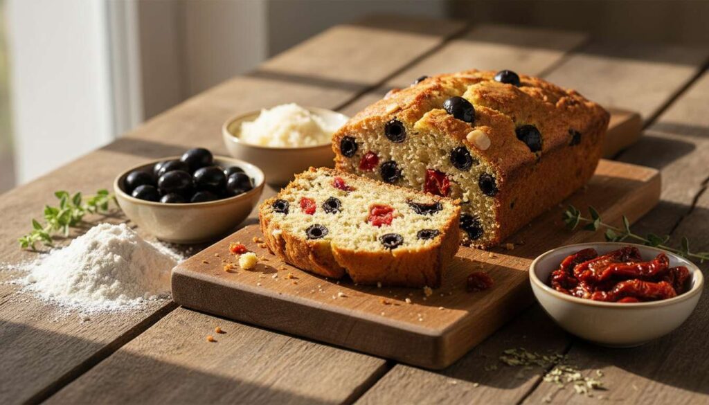 Plumcake salato con olive e pomodori secchi, perfetto per il picnic di Pasquetta