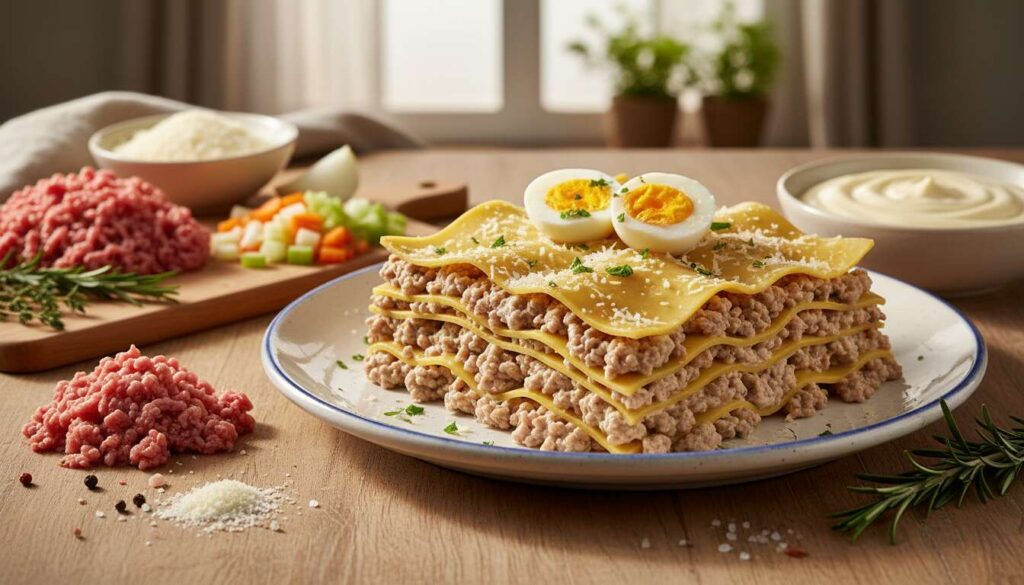 Lasagne di Pasqua marchigiane con ragù bianco, besciamella e uova sode: la tradizione rivisitata