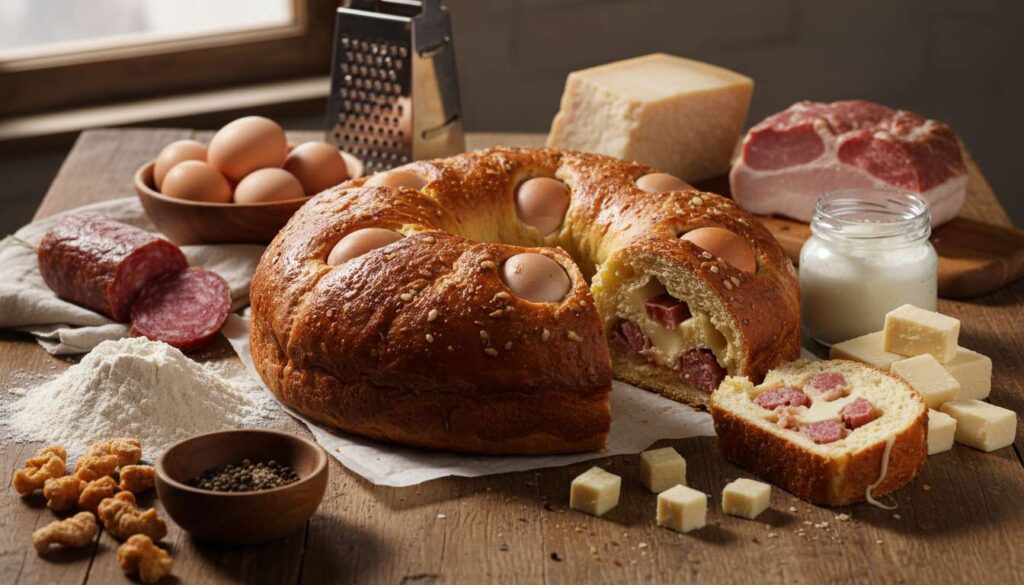 Casatiello napoletano ripieno di salumi e formaggi: la ricetta originale passo dopo passo