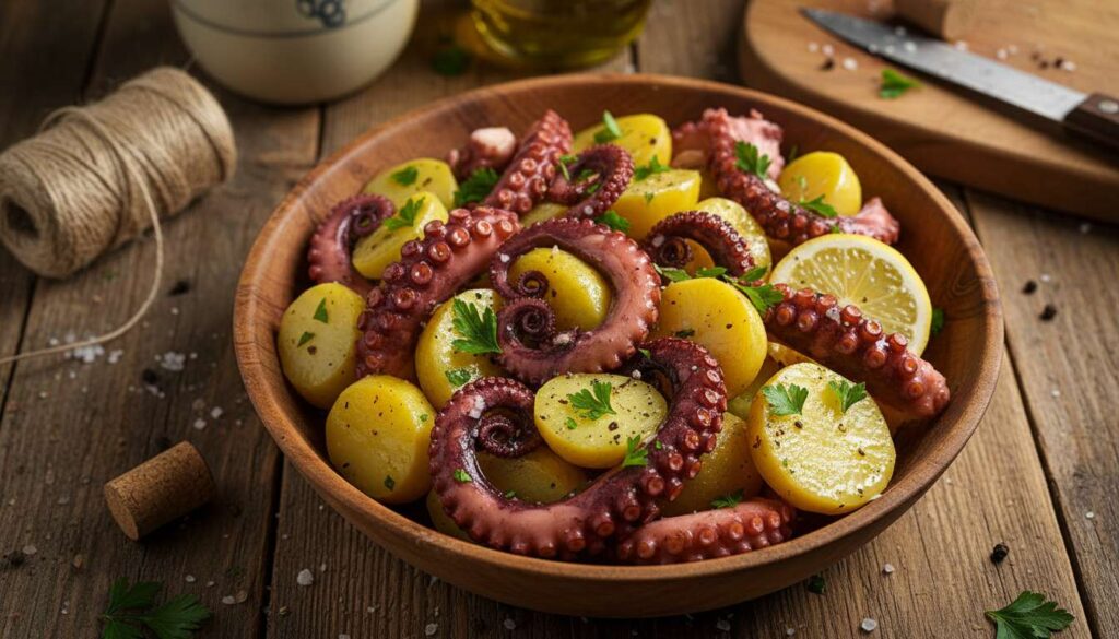 Insalata di polpo e patate: la ricetta napoletana con il trucco del tappo di sughero